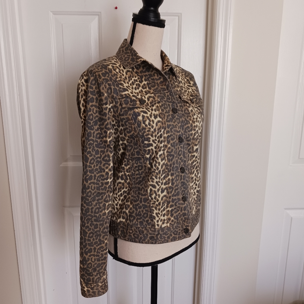 Atm Leopard Print Denim Jacket - image 5
